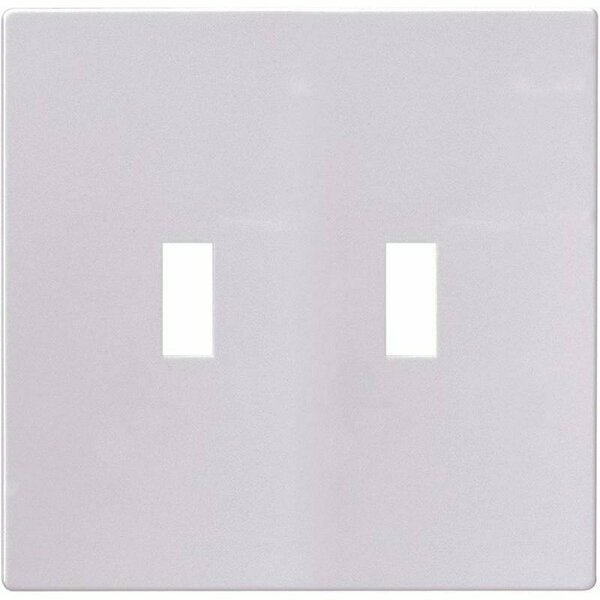Cooper Industries Eaton Wiring Devices Wallplate, 4-7/8 in L, 4.94 in W, 2 -Gang, Polycarbonate, White, High-Gloss PJS2W